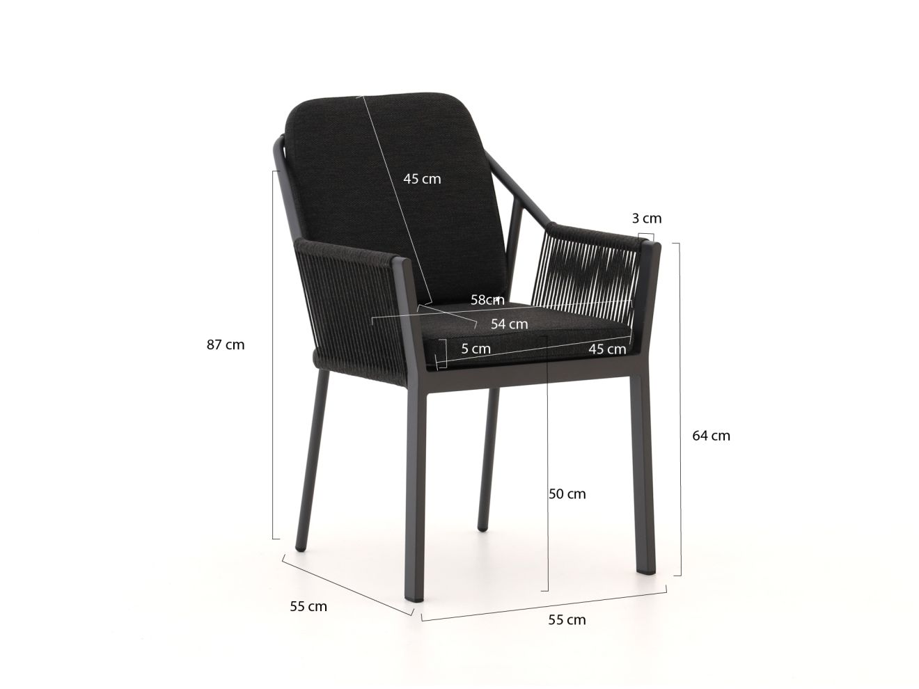 Tierra Outdoor Liv/ROUGH-S 160 cm Gartenmöbel-Set 5-teilig stapelbar