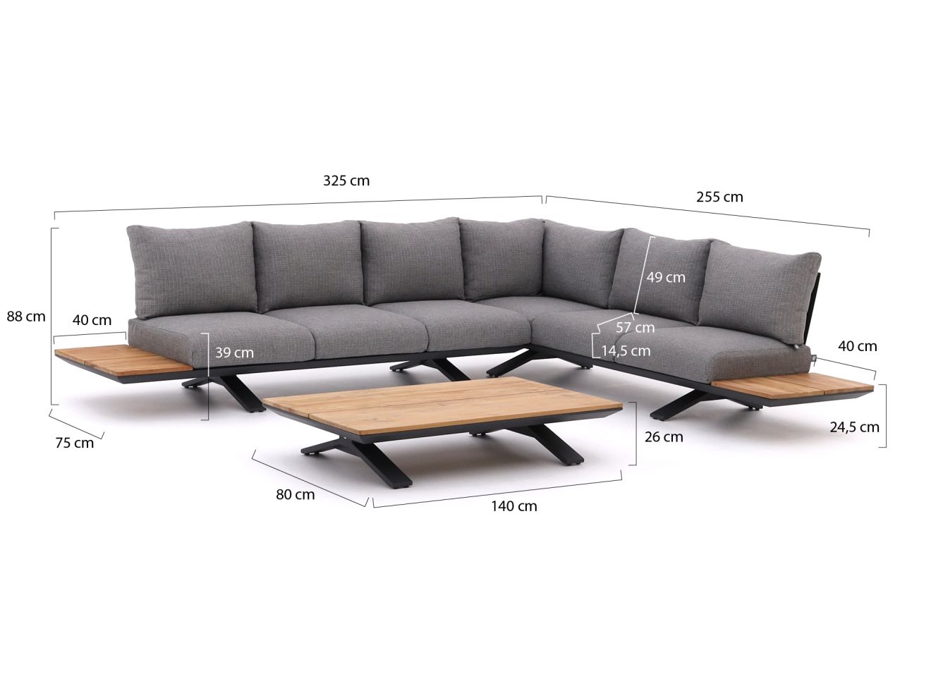 SUNS Stockholm Ecklounge-Set 3-teilig re...