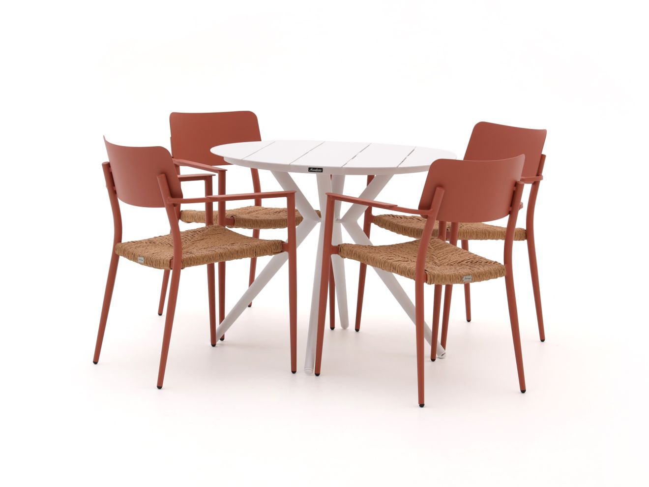 Bellagio Cino/Sora ø 90 cm Gartenmöbel-Set 5-teilig stapelbar