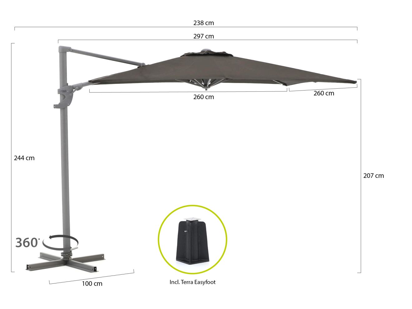 Shadowline Francisco Ampelschirm 260x260...