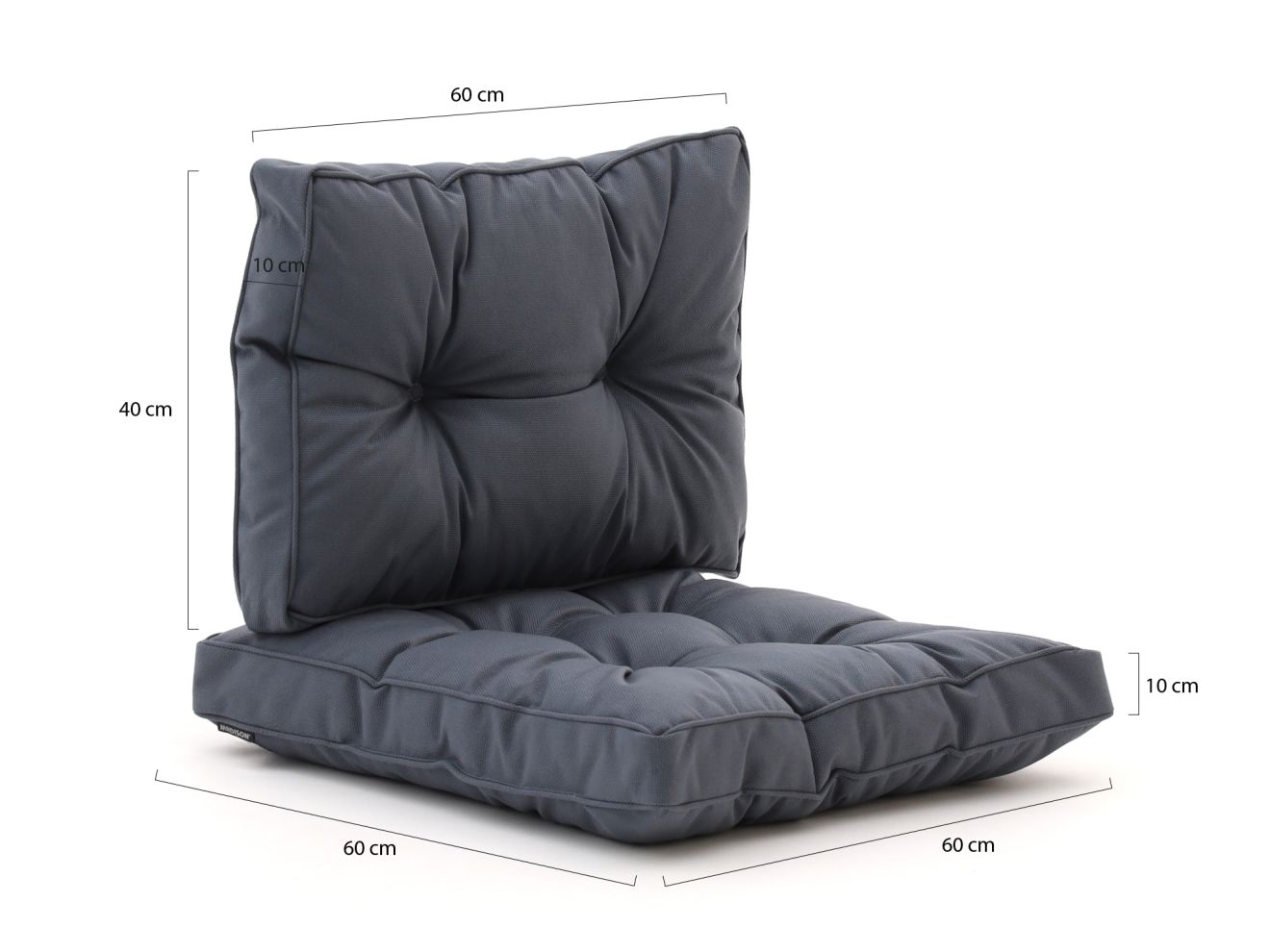 Madison Florance Loungekissenset Rücken ca. 60x40 cm Sitz ca. 60x60 cm 2-Teilig Grau 60x40cm