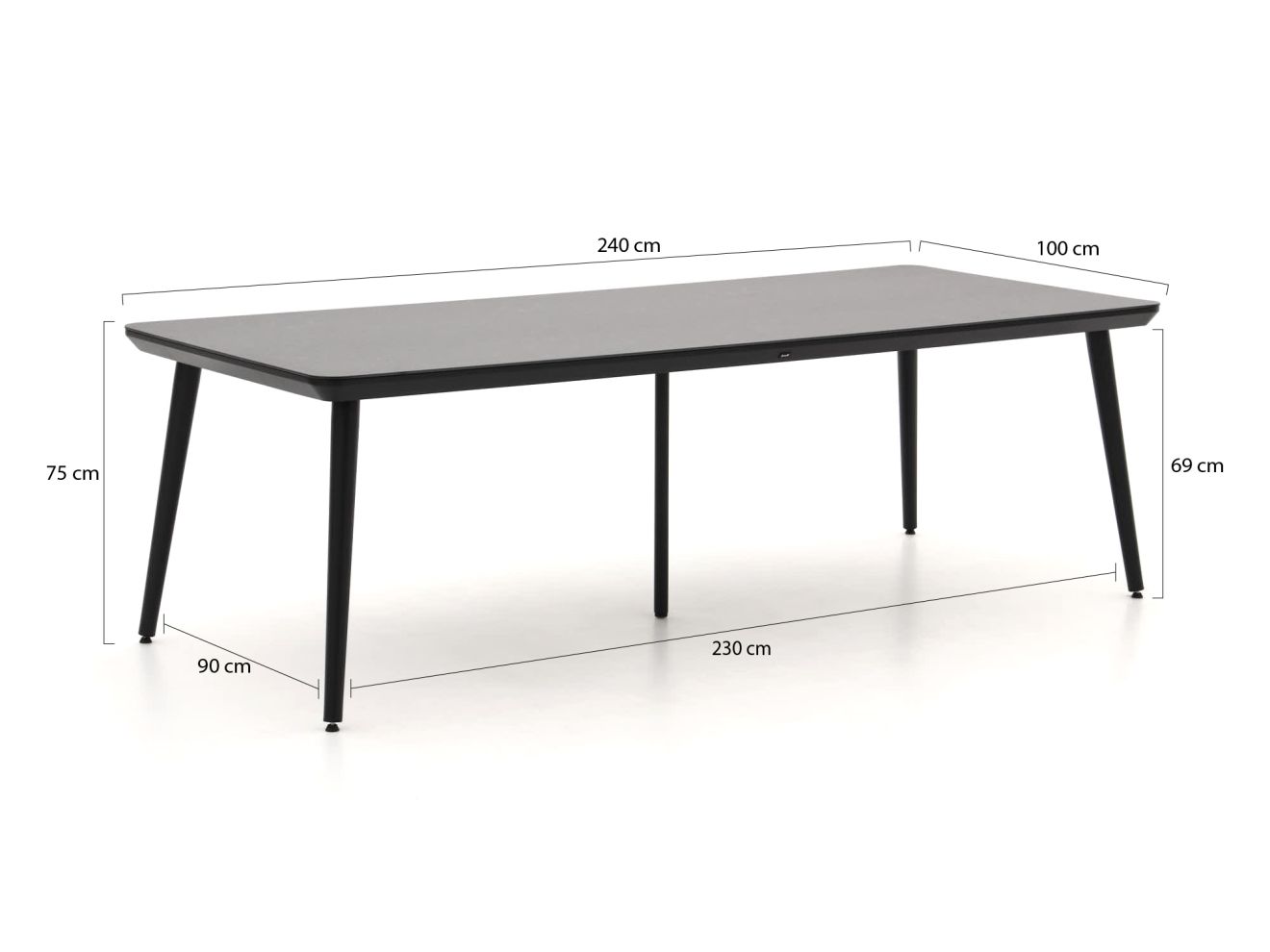 Hartman Delphine/Studio 240 cm Gartenmöbel-Set 7-teilig Schwarz  Rabatt: 39 %