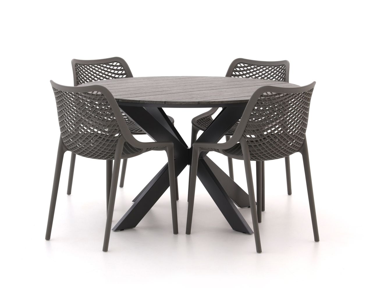 Forza Ripi/Fidenza ø 126 cm Gartenmöbel-Set 5-teilig stapelbar günstig online kaufen