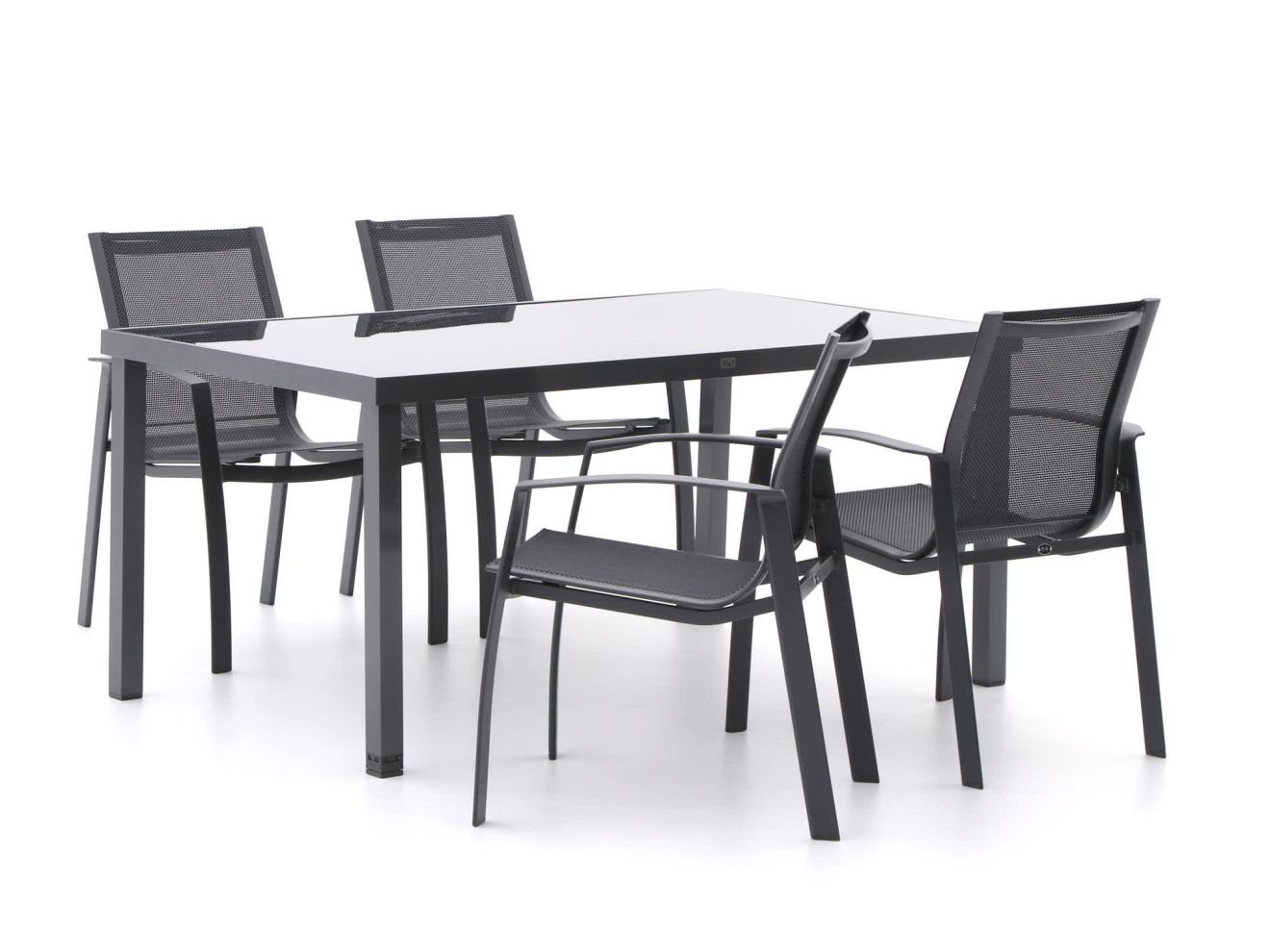 R&S Design Altea/Caluso 160 cm Gartenmöbel-Set 5-teilig stapelbar Grau  Rabatt: 29 %