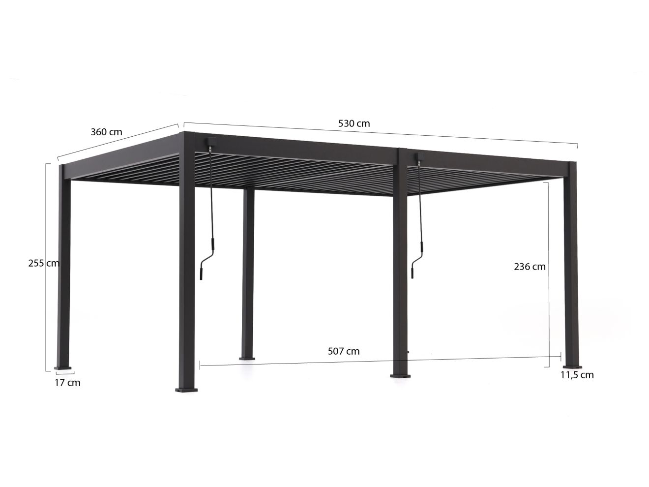Cedrino Pergola 530x360x255 cm