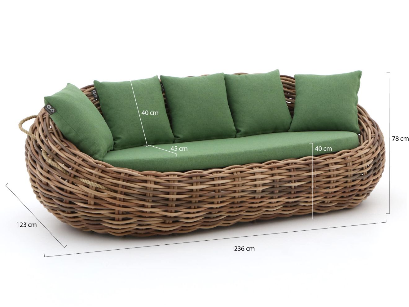 Apple Bee Cocoon Gartensofa 237 cm Taupe 237x127cm Rabatt: 8 %