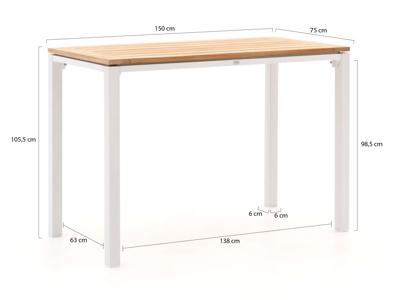 Bellagio Linosa Bartisch 150x75x105cm günstig online kaufen