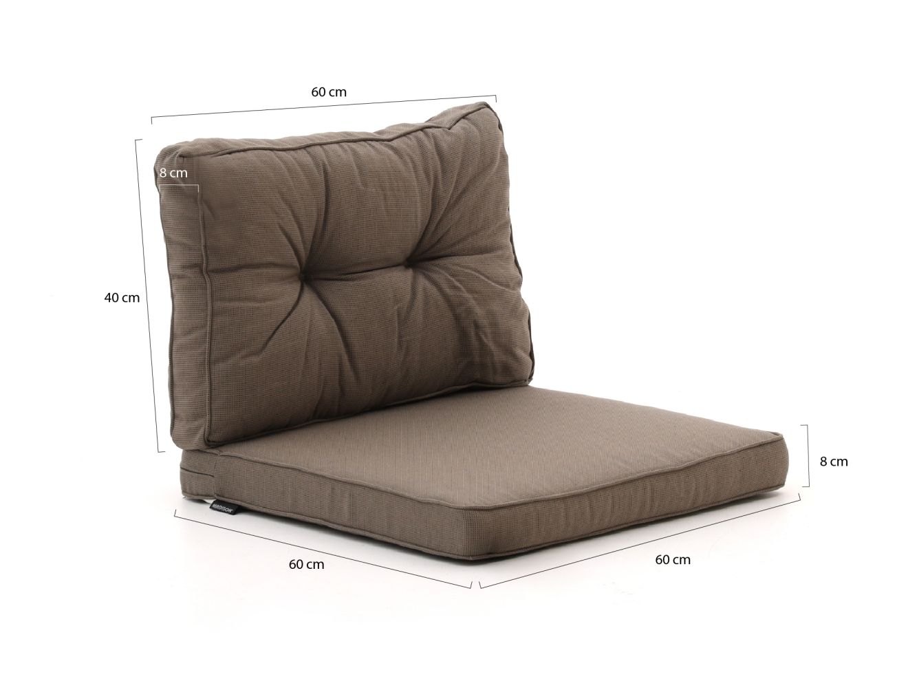 Madison Loungekissenset Sitz 60x60 cm Rücken 60x40 cm 2-teilig günstig online kaufen