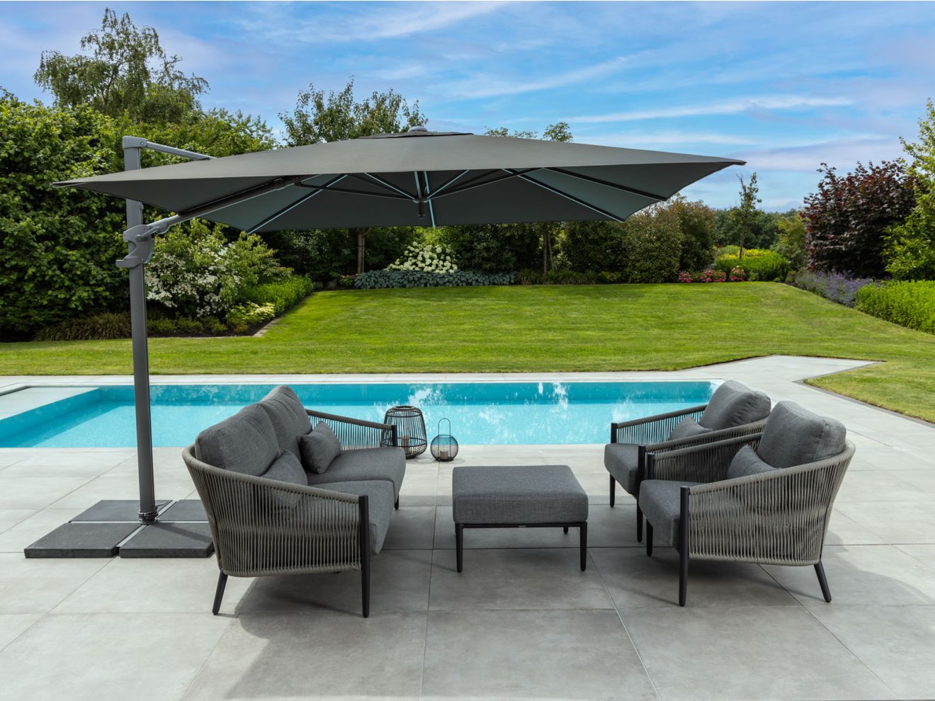 Bellagio Mineo Gartenhocker 71x71 cm Gra...