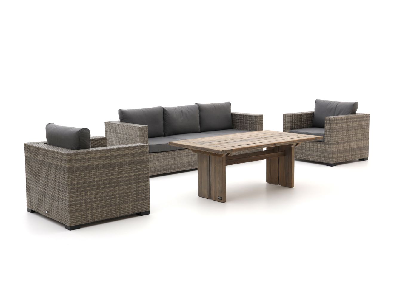 Forza Giotto/ROUGH-L 160 cm Esstisch Lounge-Set 4-teilig günstig online kaufen