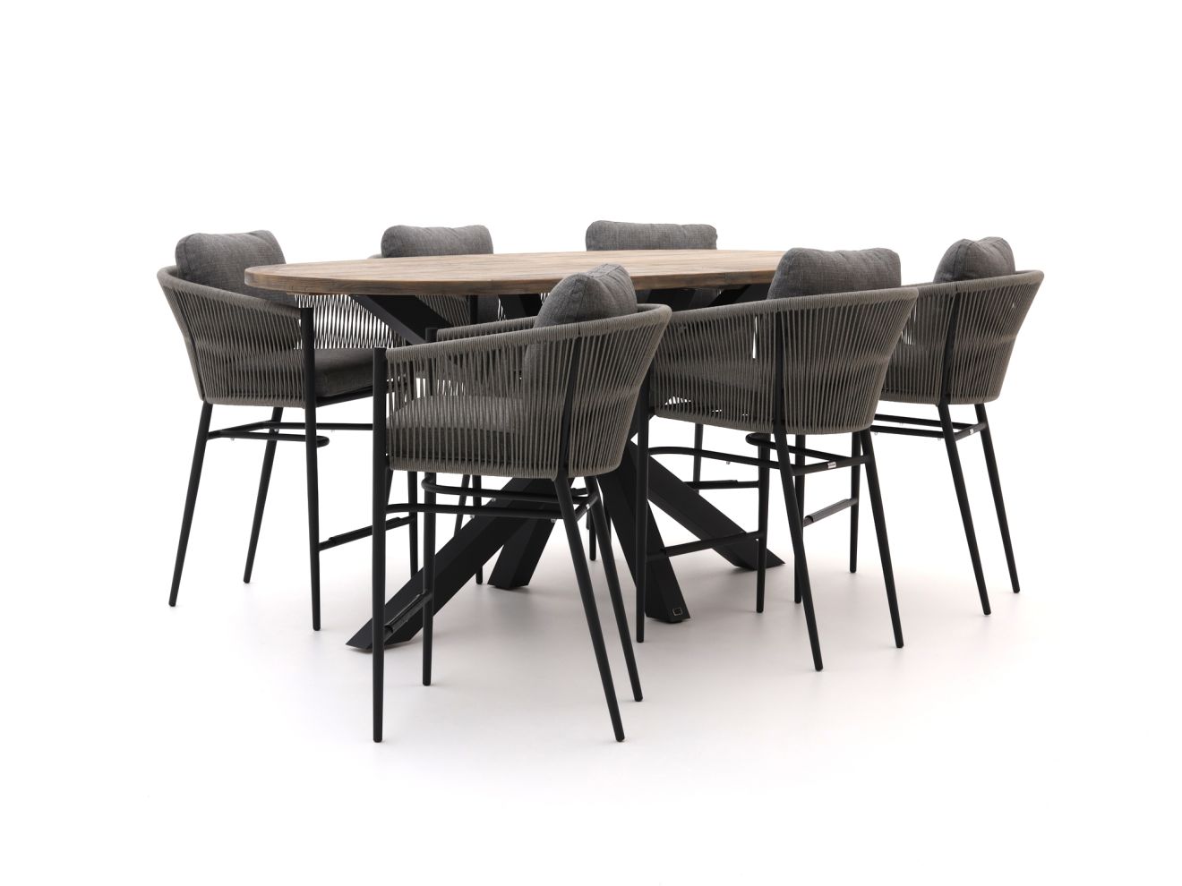 Bellagio Mineo/ROUGH-Y Ellips 240 cm Gartenbar-Set 7-teilig Grau  Rabatt: 23 %