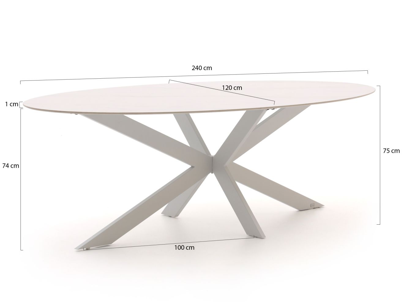Bellagio Furato ellips Gartentisch 240x120cm günstig online kaufen