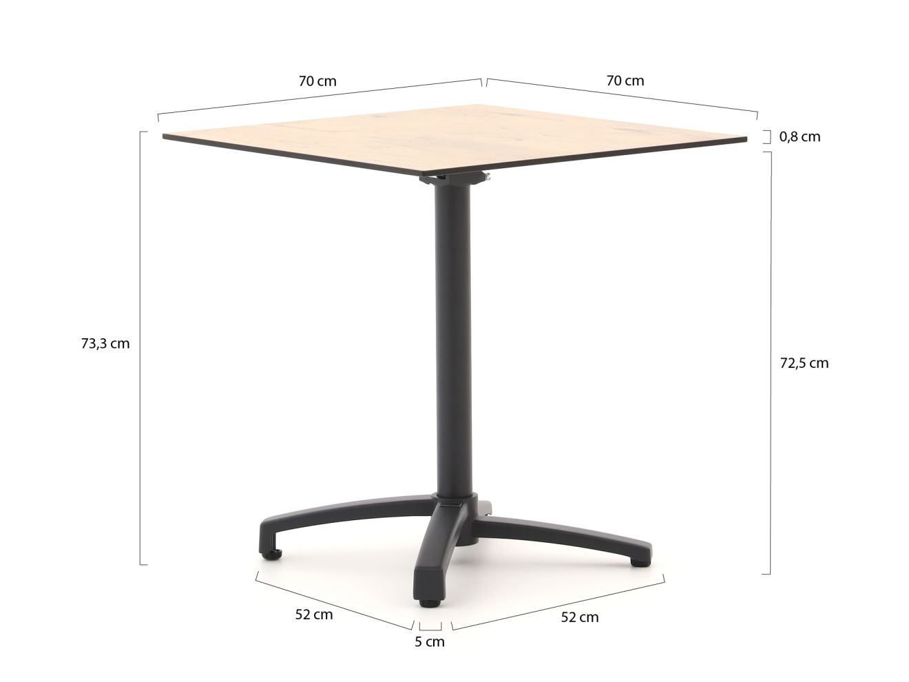 Forza Pazzia/Canzo 70 cm Gartenmöbel-Set 3-teilig stapelbar Schwarz  Rabatt: 19 %