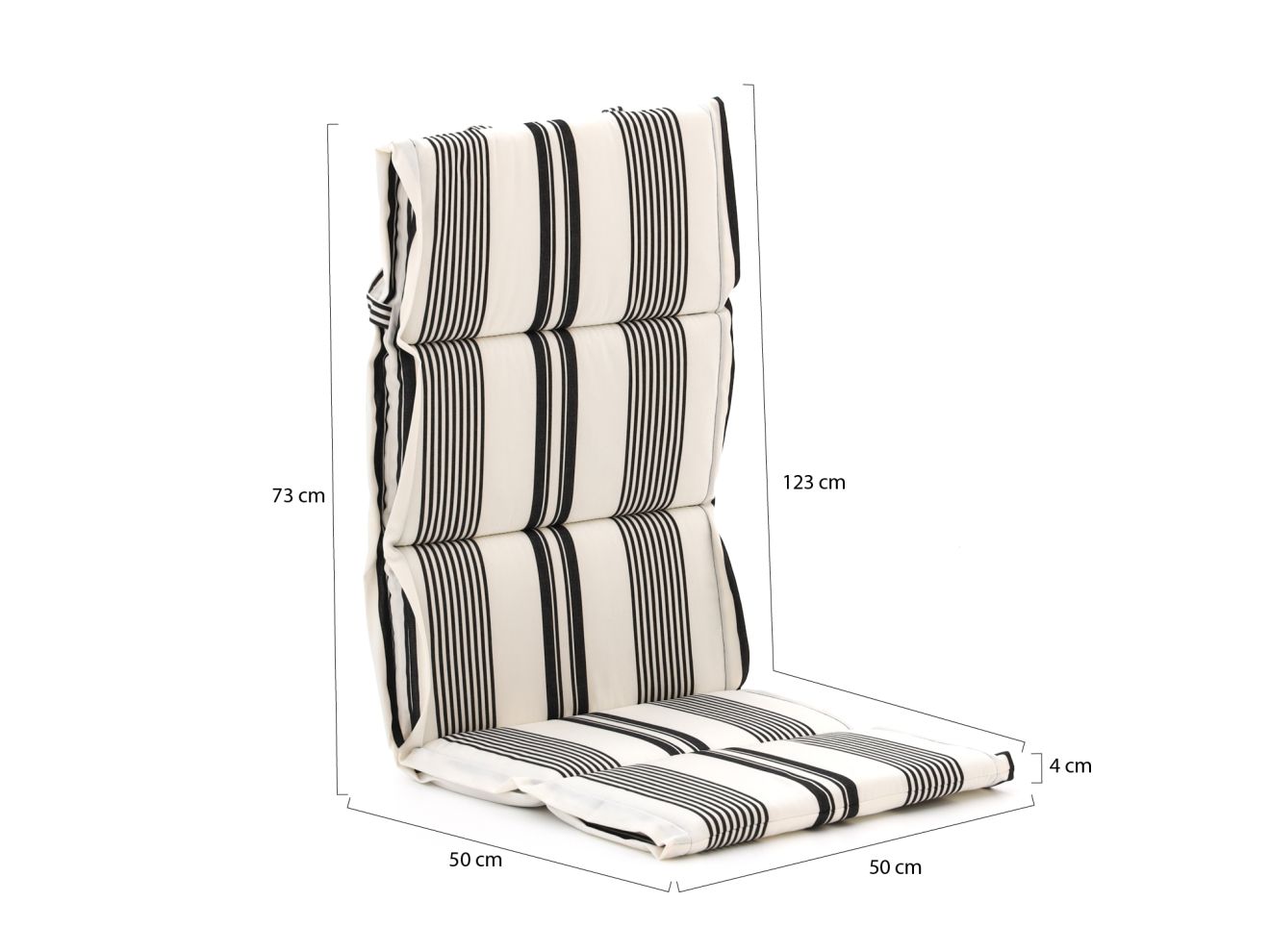 Auflage Hochlehner dünn 123x50 cm Weiß...