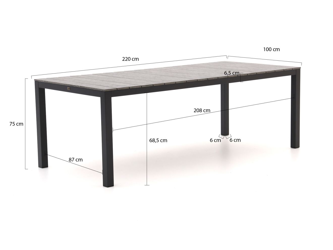 Forza Altea/Fidenza 220 cm Gartenmöbel-Set 7-teilig stapelbar Grau  Rabatt: 17 %