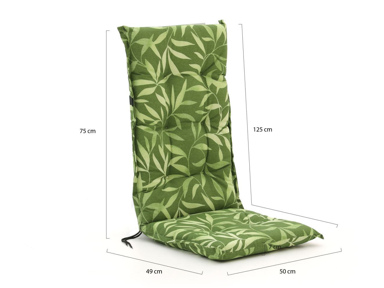 Madison Auflage Hochlehner dick 125x50 cm Grün 125x50cm