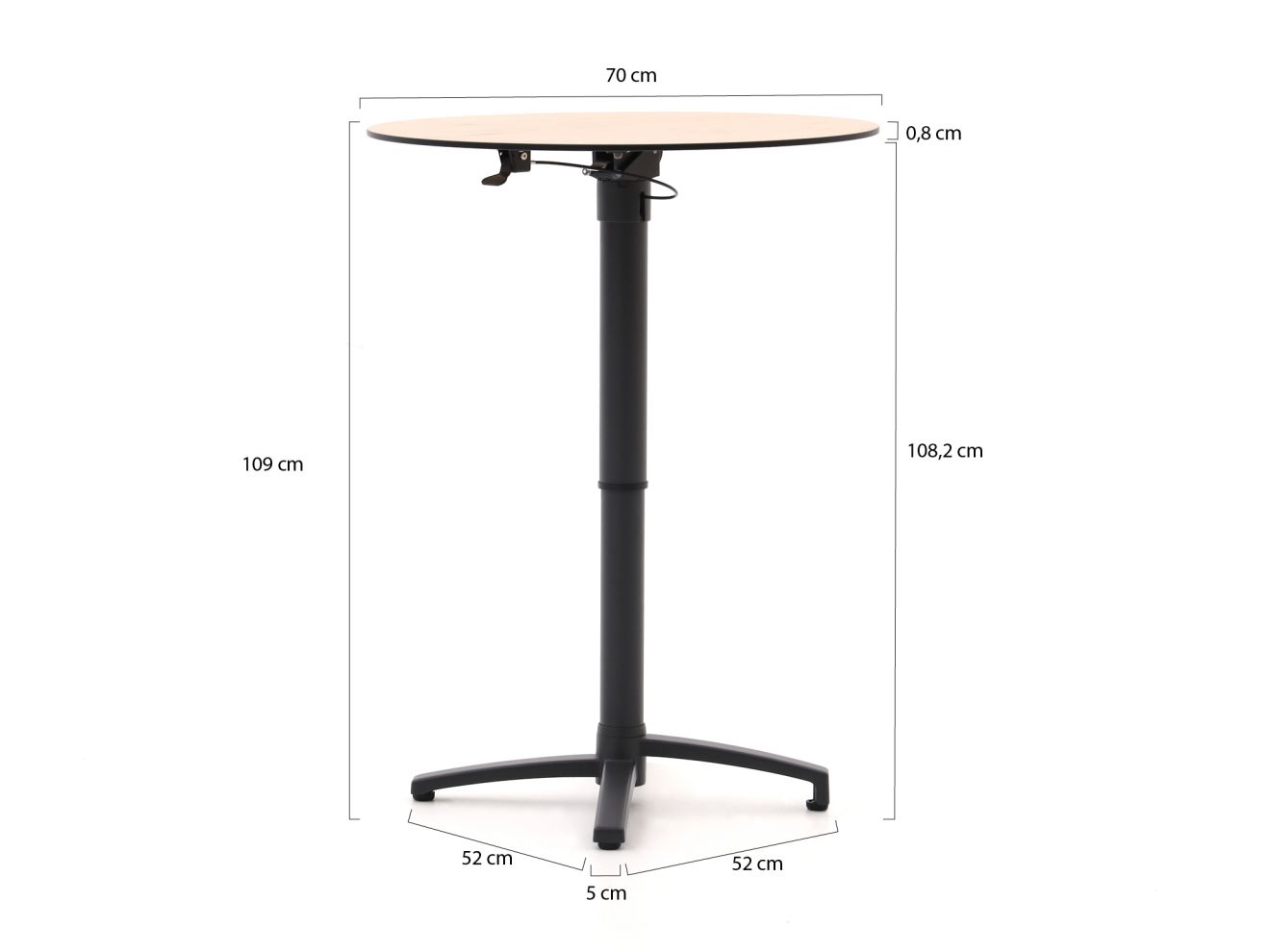 Bellagio Canzo Gartentisch klappbar Ø80...