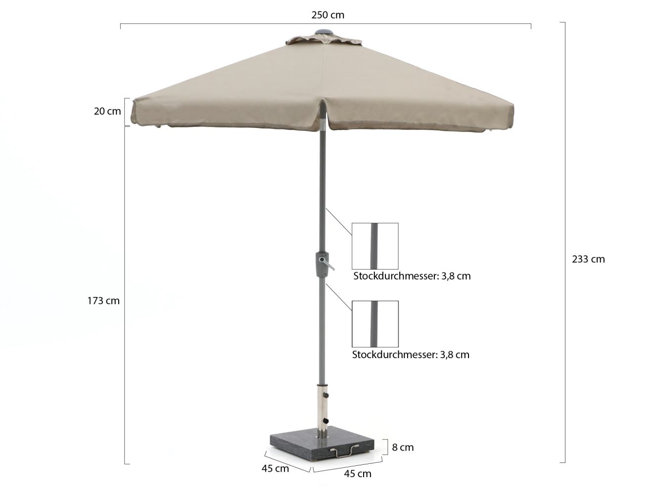 Shadowline Aruba Sonnenschirm ø 250 cm günstig online kaufen