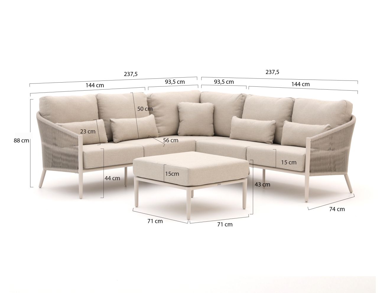 Bellagio Mineo Ecklounge-Set 4-teilig Ta... Bellagio Mineo Ecklounge-Set 4-teilig Ta...