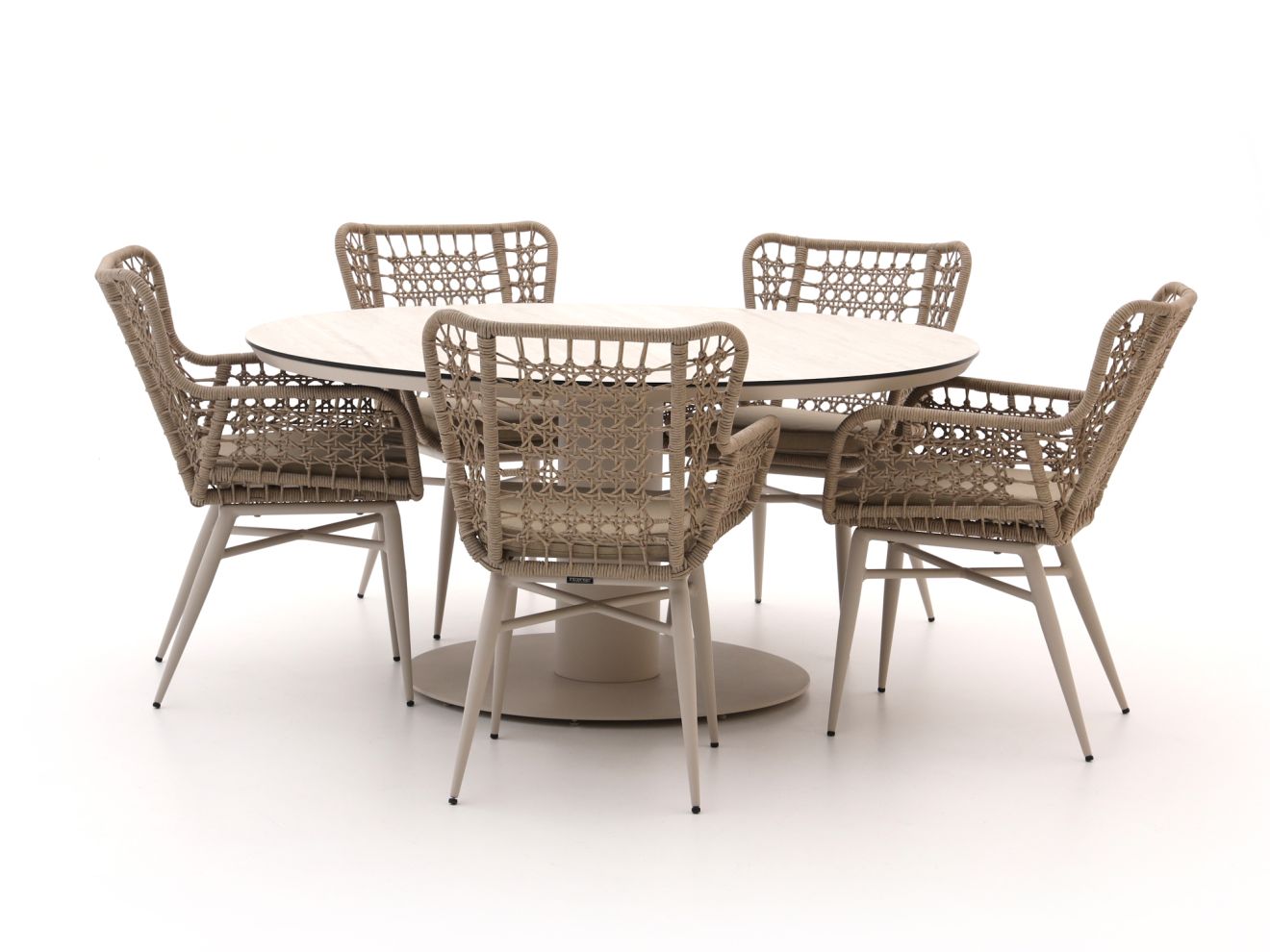 Intenso Busso/La Fonte ø 150 cm Gartenmöbel-Set 6-teilig Grau 150cm Rabatt: 23 %