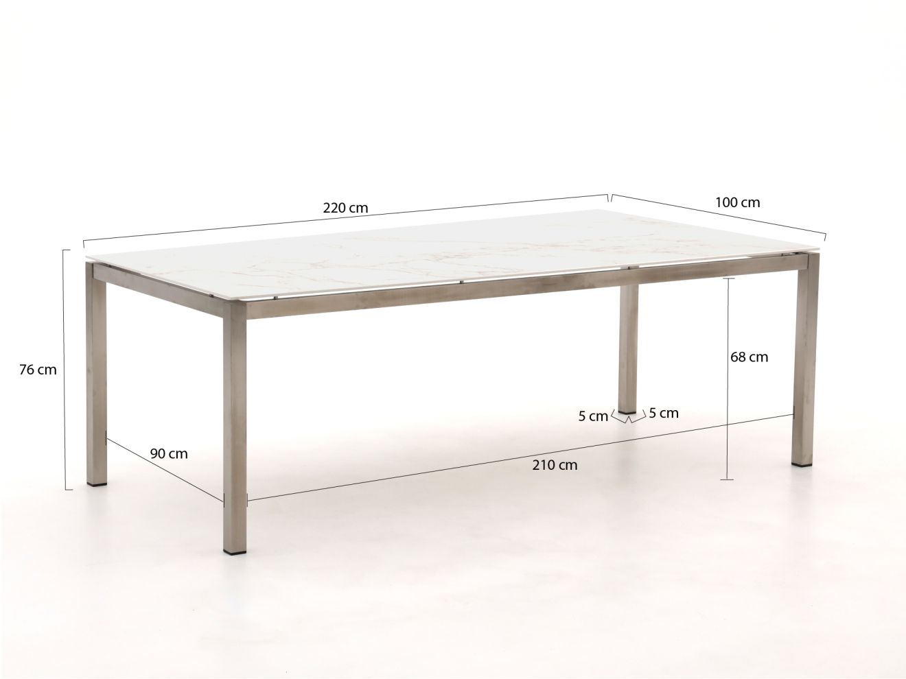 Bernstein Freiburg Gartentisch 220x100x7...