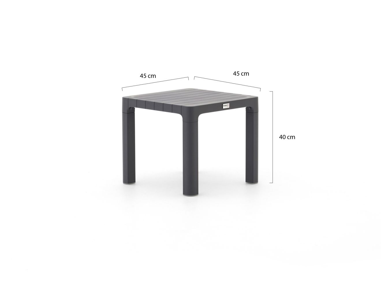 Forza Russi Beistelltisch Outdoor 45x45x40 cm Grau