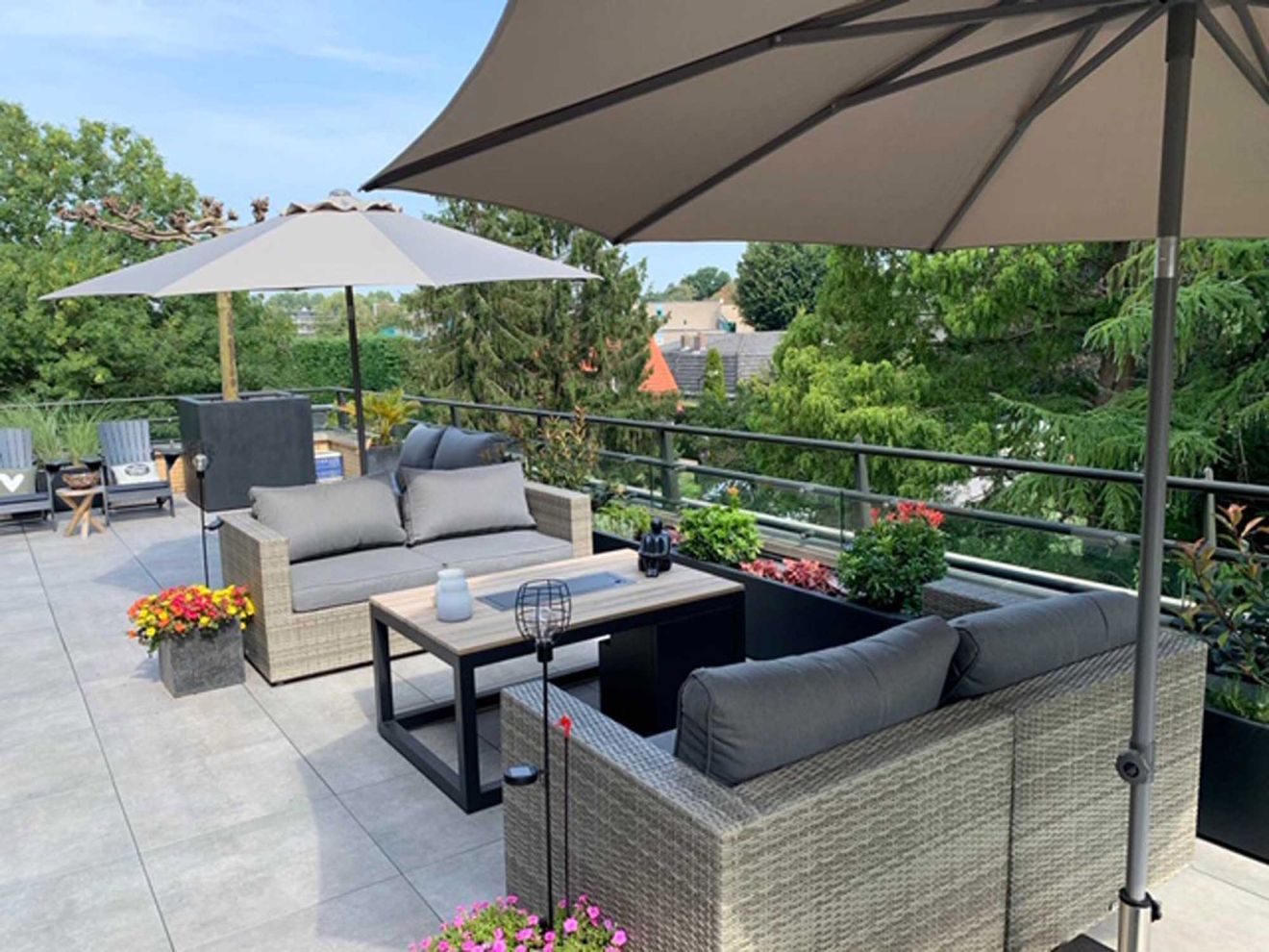 Shadowline Push-up Sonnenschirm ø 300 cm Taupe 300cm Shadowline Push-up Sonnenschirm ø 300 cm Taupe 300cm