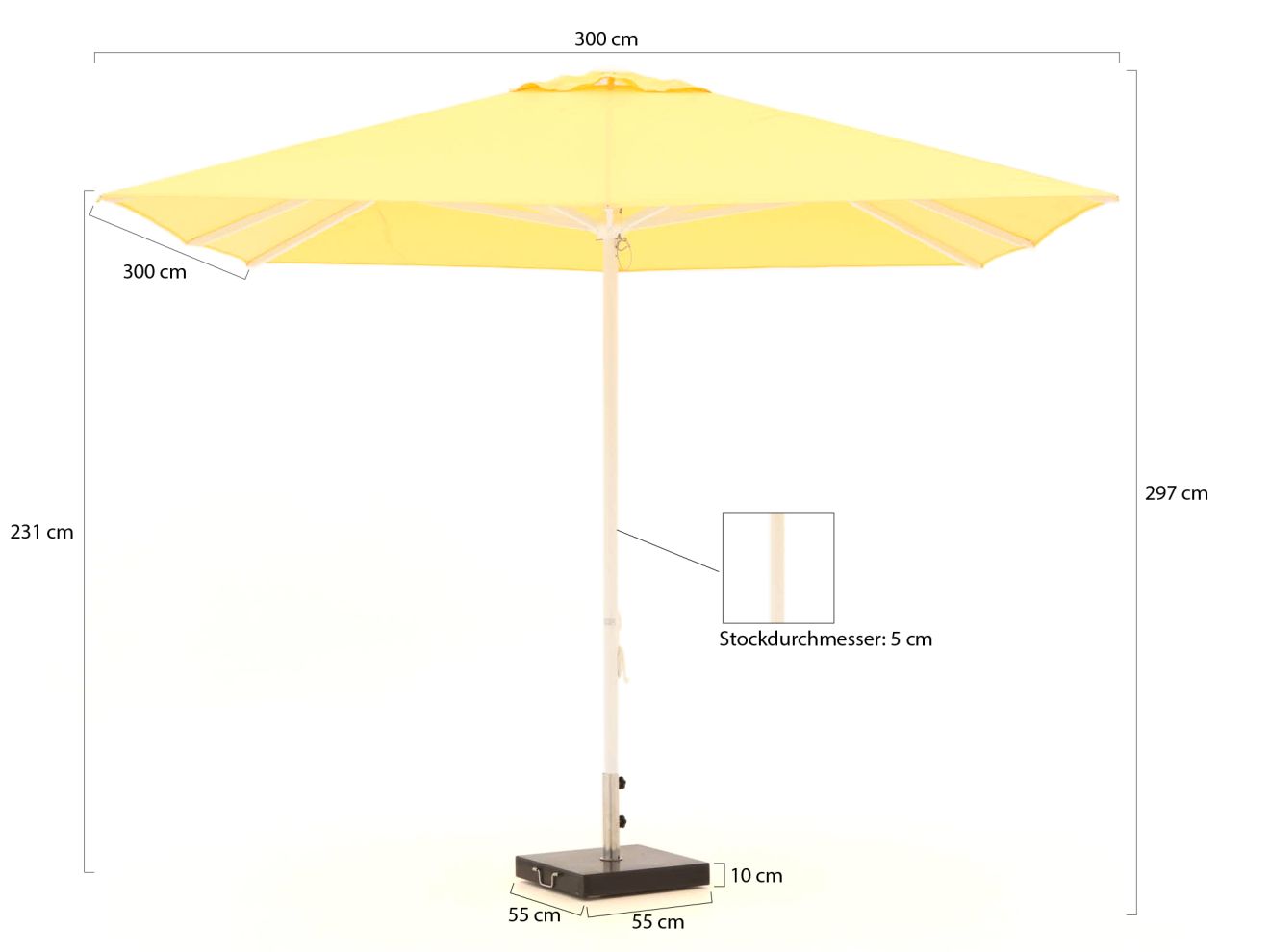 Shadowline Cuba Sonnenschirm 300x300 cm günstig online kaufen