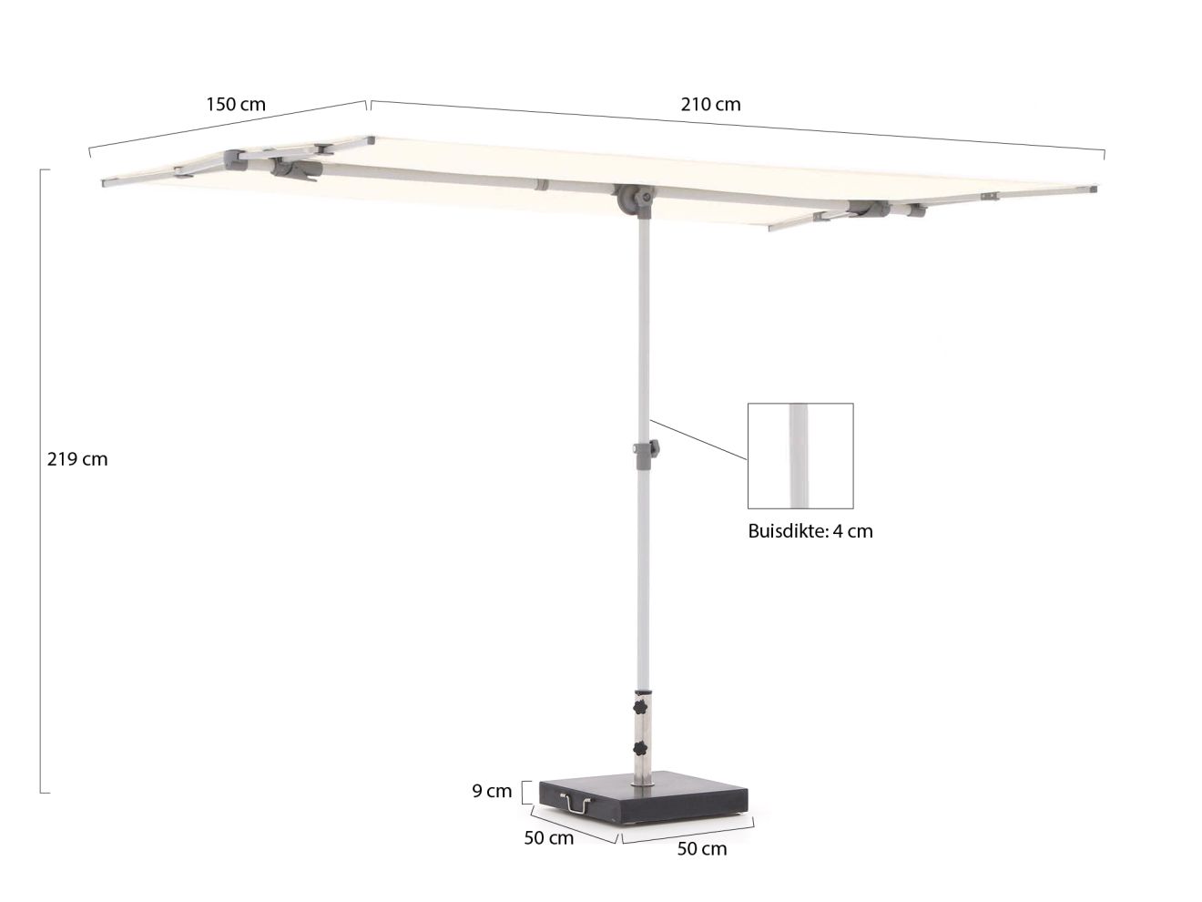 Suncomfort Flex-Roof Sonnenschirm 210x150 cm günstig online kaufen