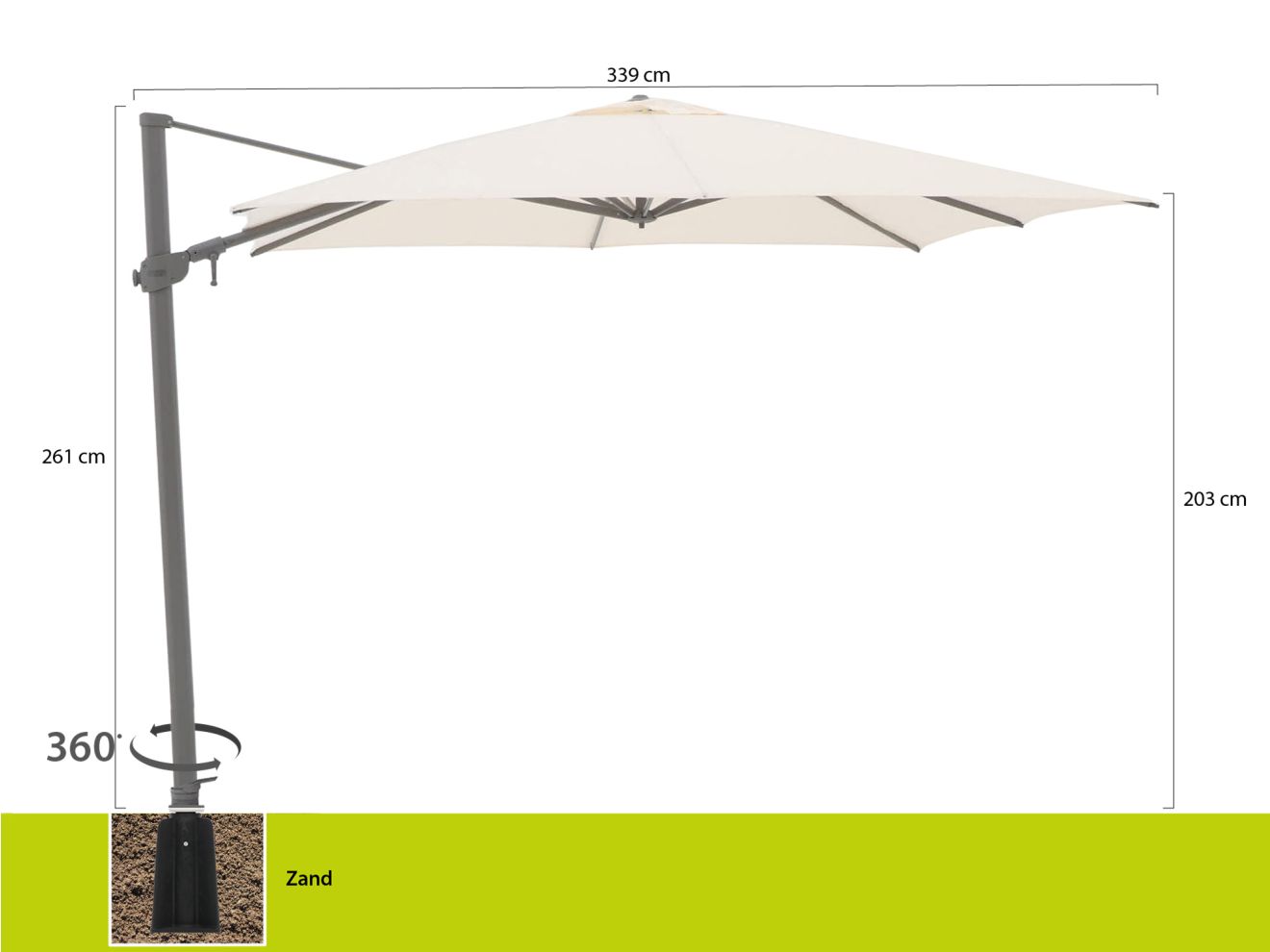 Shadowline Austin Ampelschirm 300x300 cm