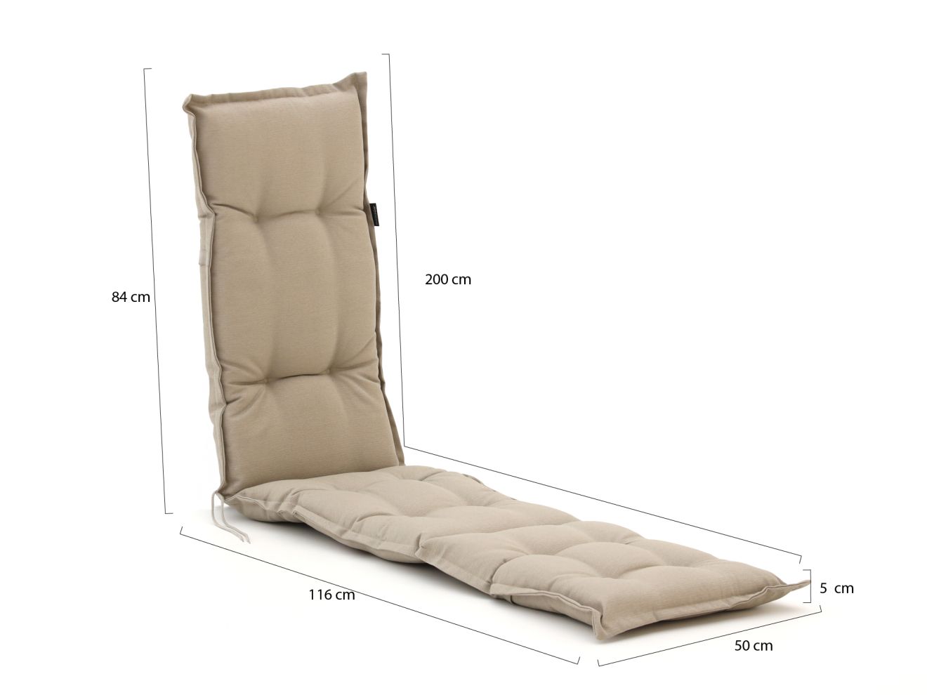 Madison Deckchairauflage 200x50  cm Taupe 200x50cm