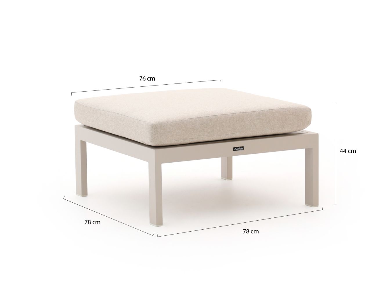 Manifesto Alzano Lounge Gartenhocker 78x78 cm Weiß 78x78cm Rabatt: 30 %