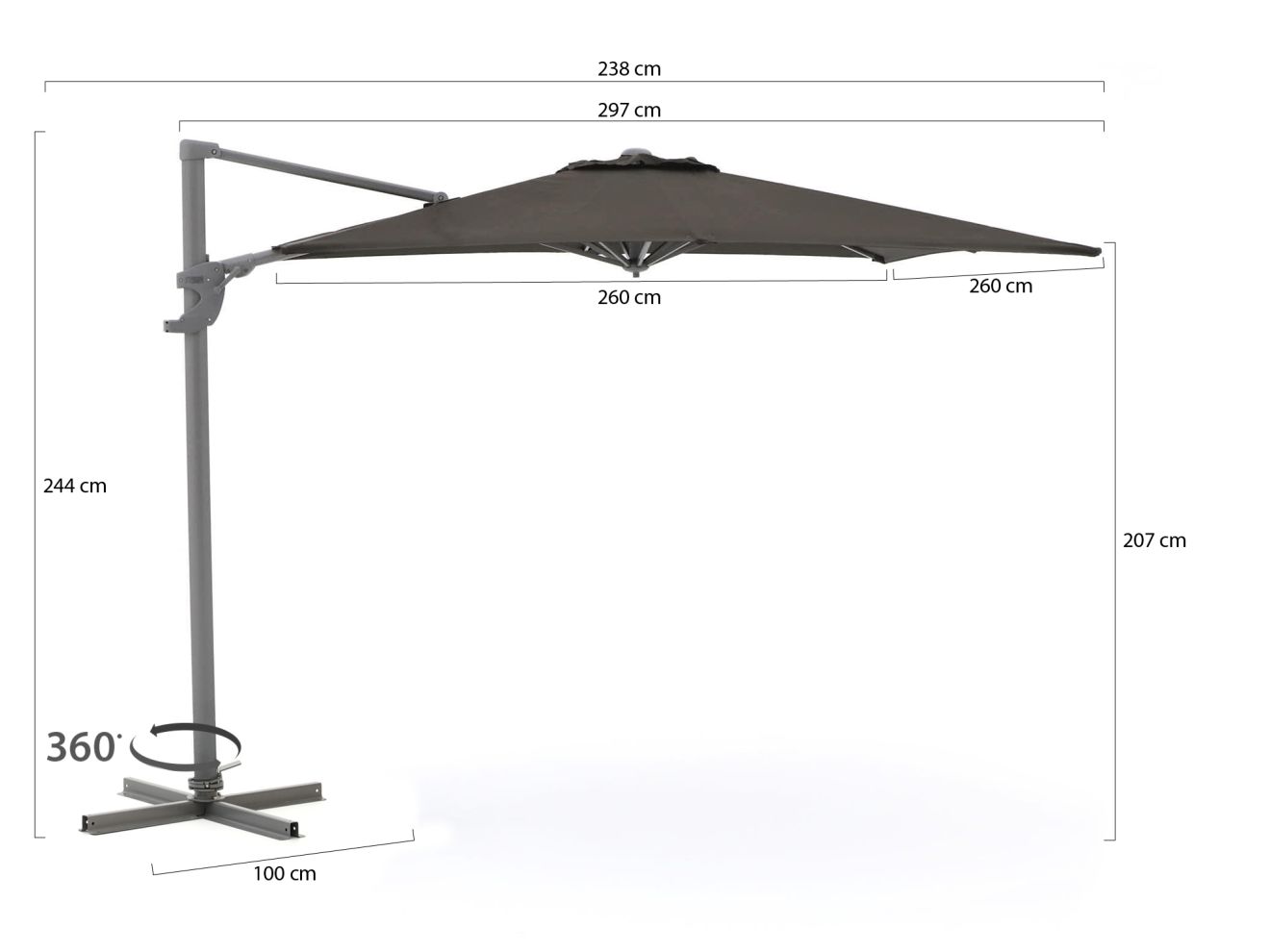 Shadowline Francisco Ampelschirm 260x260... Shadowline Francisco Ampelschirm 260x260...