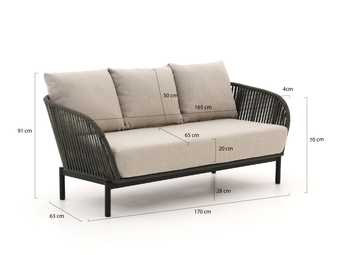 Hartman Arezzo Gartensofa 182 cm günstig online kaufen