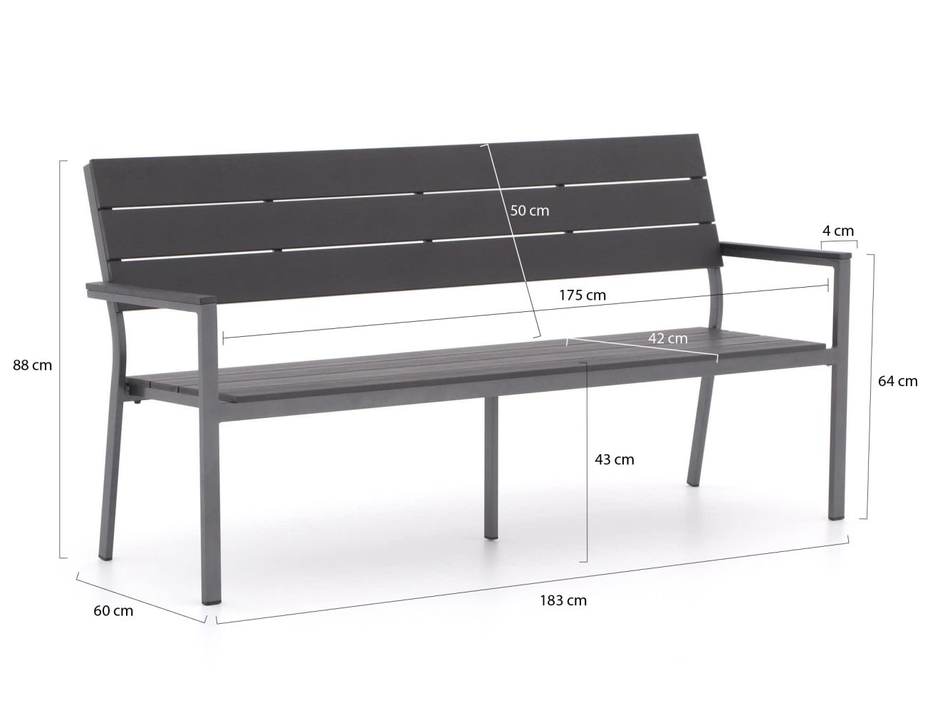 Bellagio Bravo Gartenbank 183 cm Grau 183x60cm Rabatt: 26 % Bellagio Bravo Gartenbank 183 cm Grau 183x60cm Rabatt: 26 %
