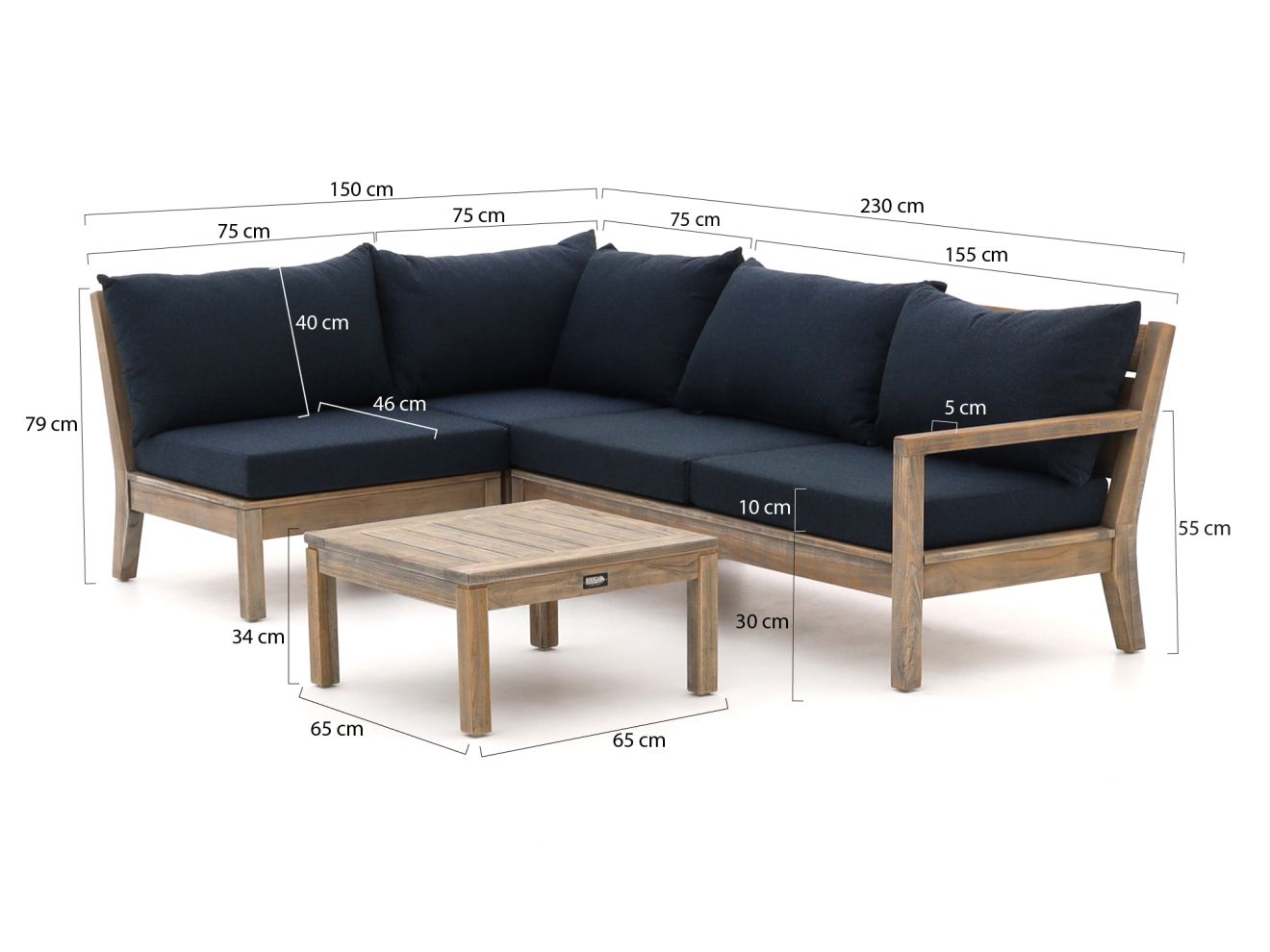 ROUGH Batang Ecklounge-Set 4-teilig links Braun 230x150cm Rabatt: 20 %