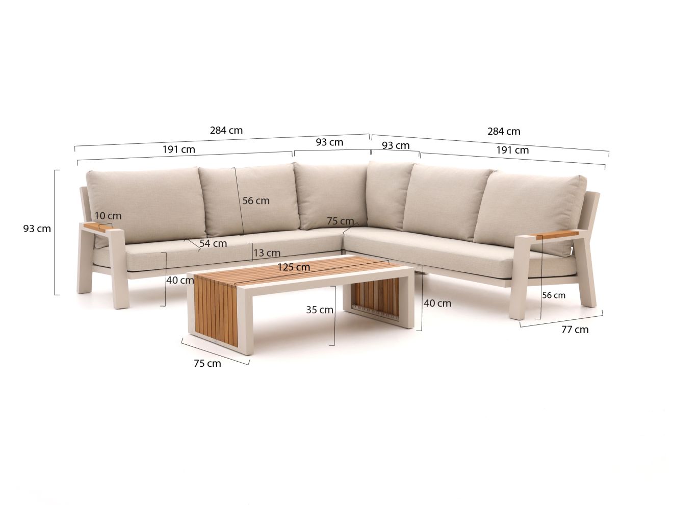 Bellagio Bisenzio Ecklounge-Set 4-teilig Taupe 284x284cm Rabatt: 20 %