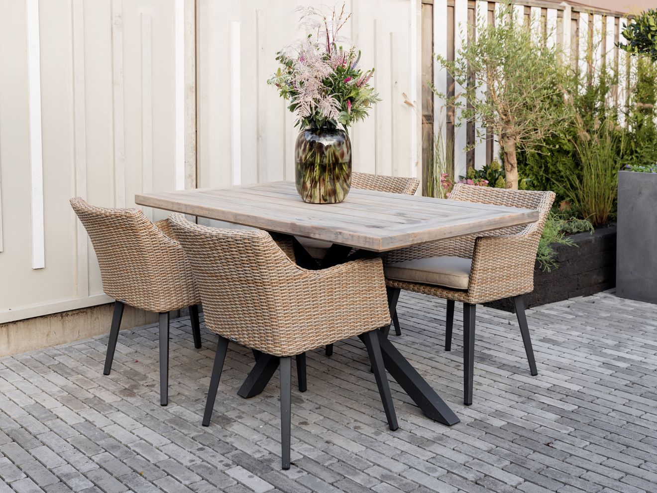 Manifesto Matese/Montorio 160 cm Gartenmöbel-Set 5-teilig Braun  Rabatt: 26 %