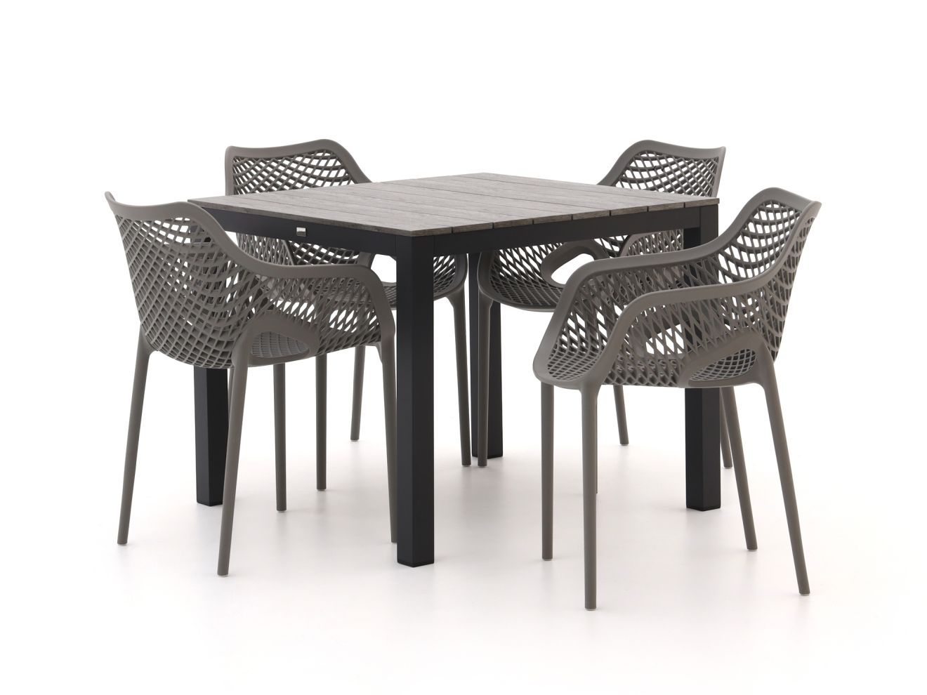 Forza Ripi/Fidenza 90 cm Gartenmöbel-Set 5-Teilig Stapelbar Grau