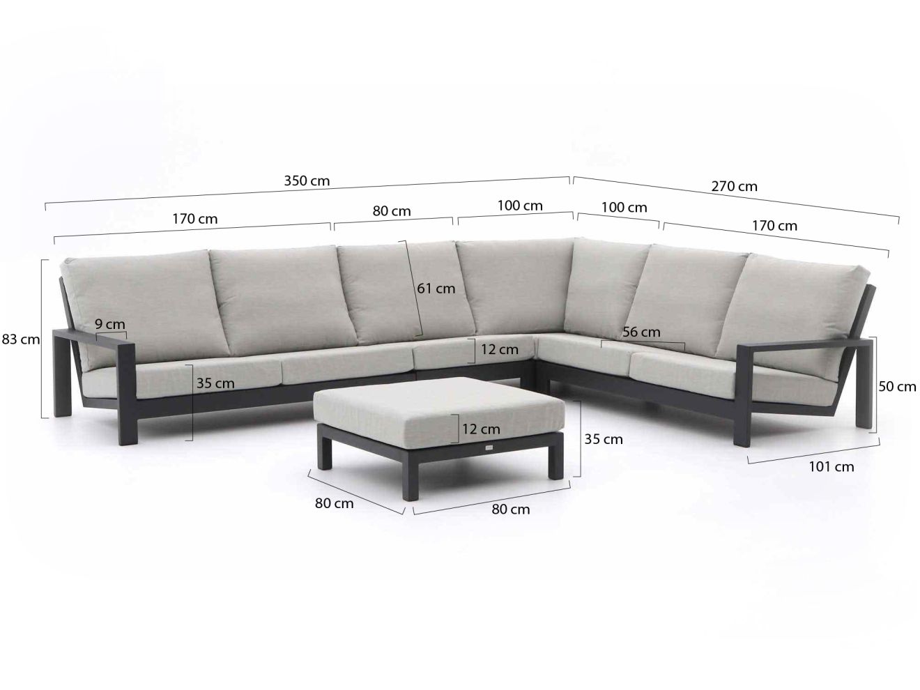 Bellagio Vezzano Ecklounge-Set 5-teilig ...