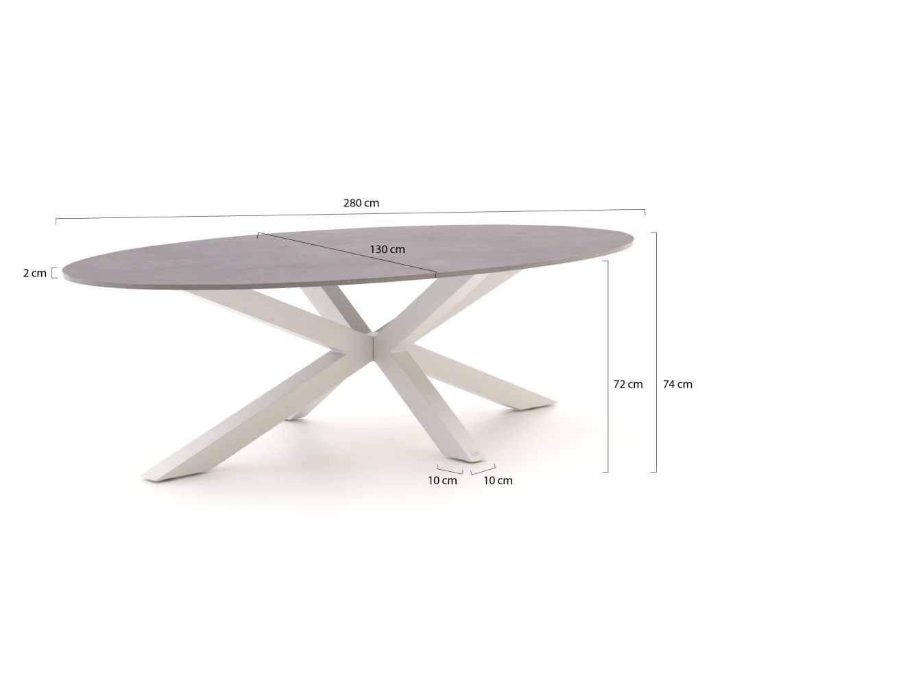 Bellagio Induno Ellips Gartentisch 280x130 cm günstig online kaufen