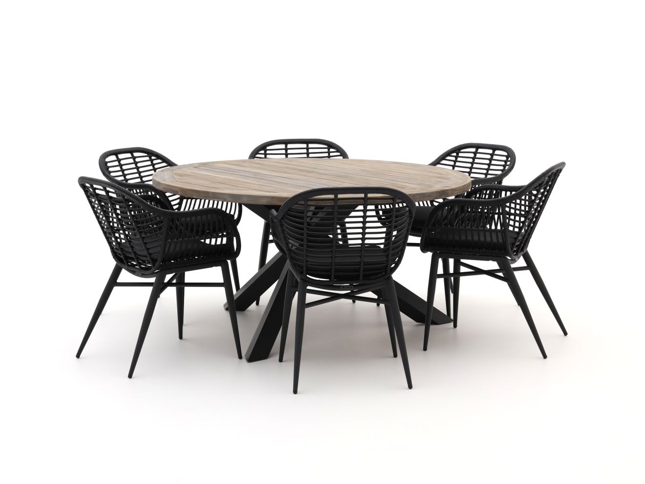 Intenso Azora/ROUGH-Y ø150 cm Gartenmöbel-Set 7-teilig