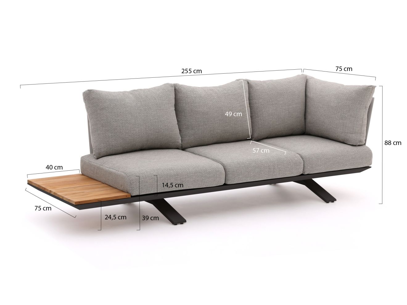 Madison Loungekissenset luxe Sitz 60x60 cm Rücken 60x40 cm 4-teilig günstig online kaufen