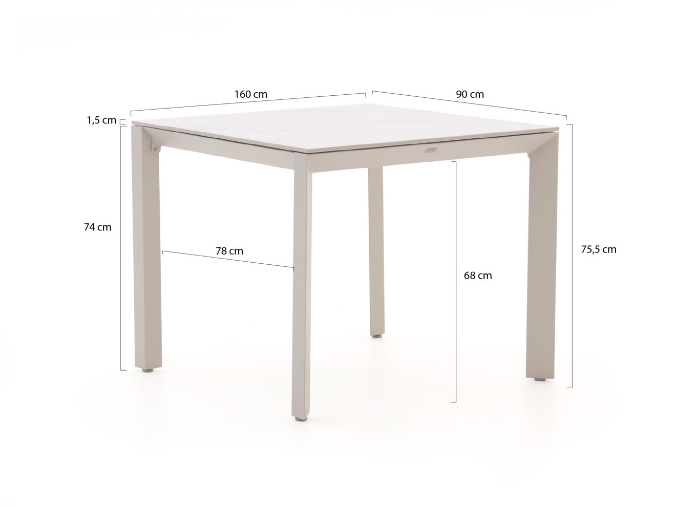 Forza Sile/Sestino 90 cm Gartenmöbel-Set 5-teilig stapelbar günstig online kaufen