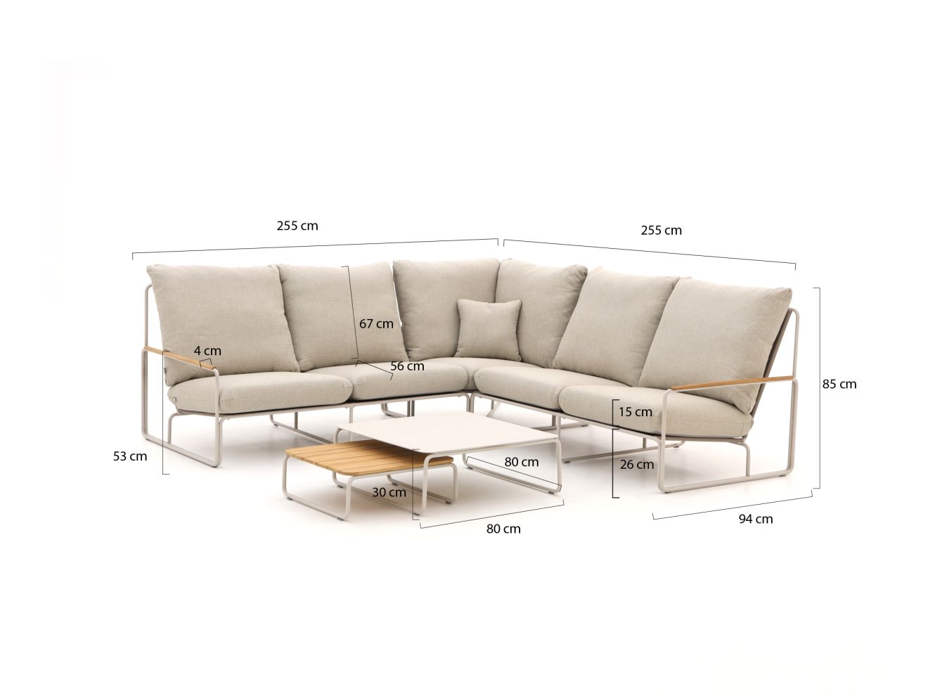 SUNS Merano Ecklounge-Set 5-teilig Taupe...