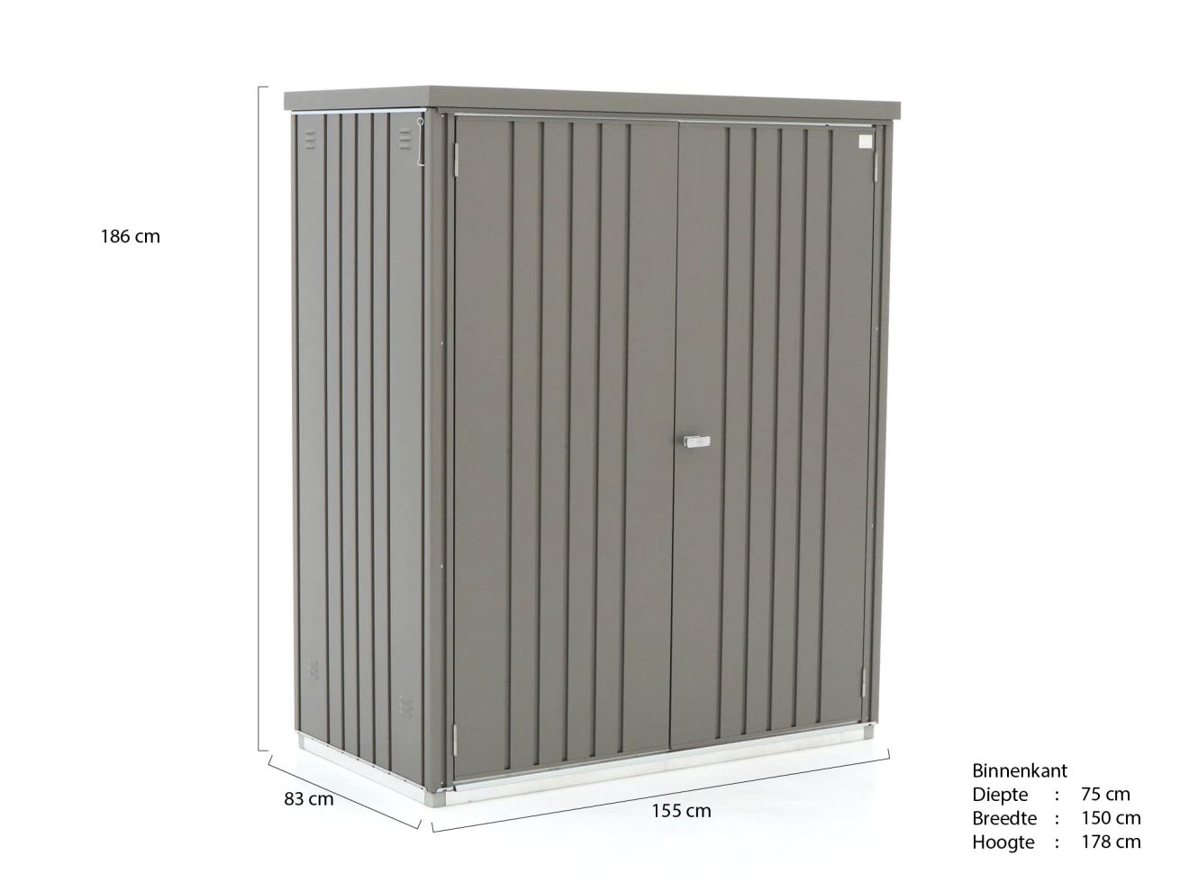 Biohort Gartenschrank 155x83x182,5 cm (inkl. Bodenplatte und gestell) günstig online kaufen