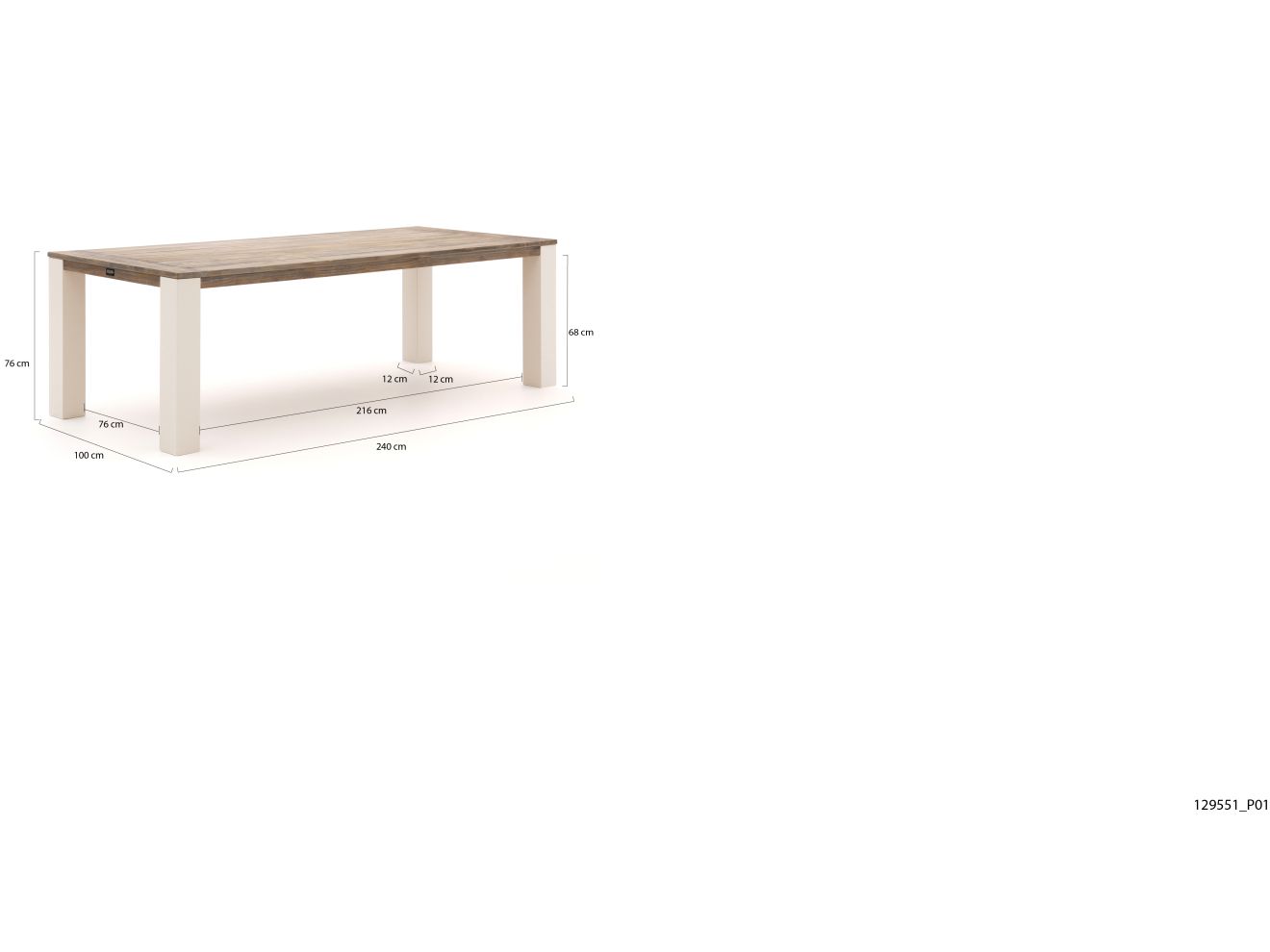 ROUGH-X Gartentisch 240x100x76 cm günstig online kaufen