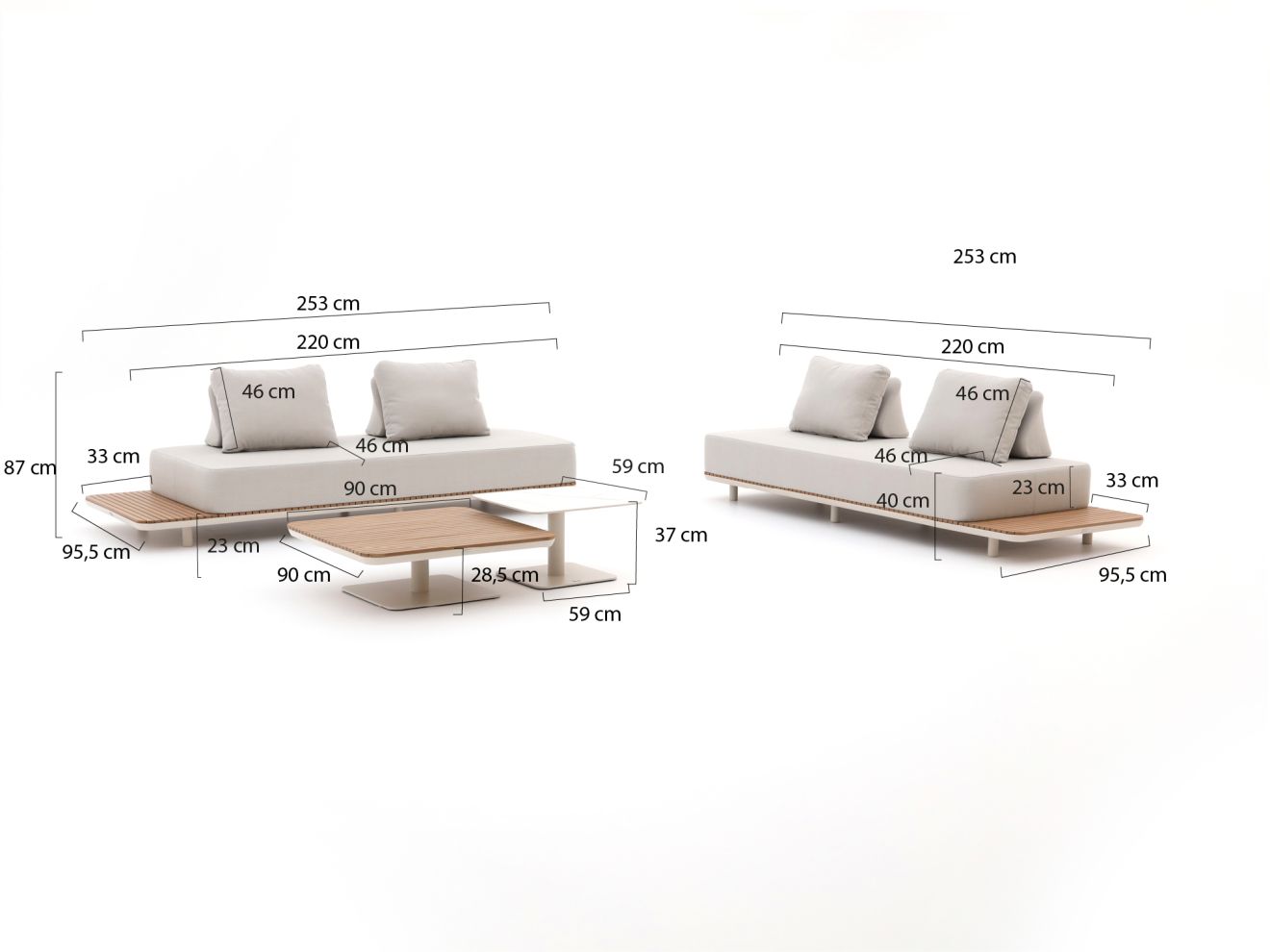 Bellagio San Lupo Ecklounge-Set 5-teilig 4-Sitzer Taupe  Rabatt: 20 %