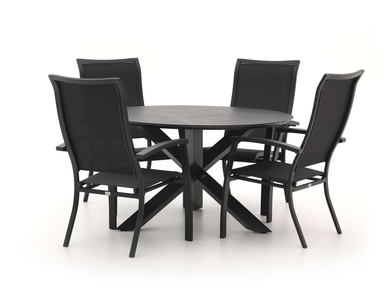 Bellagio Lugo/Lodola ø 130 cm Gartenmöbel-Set 5-teilig stapelbar günstig online kaufen