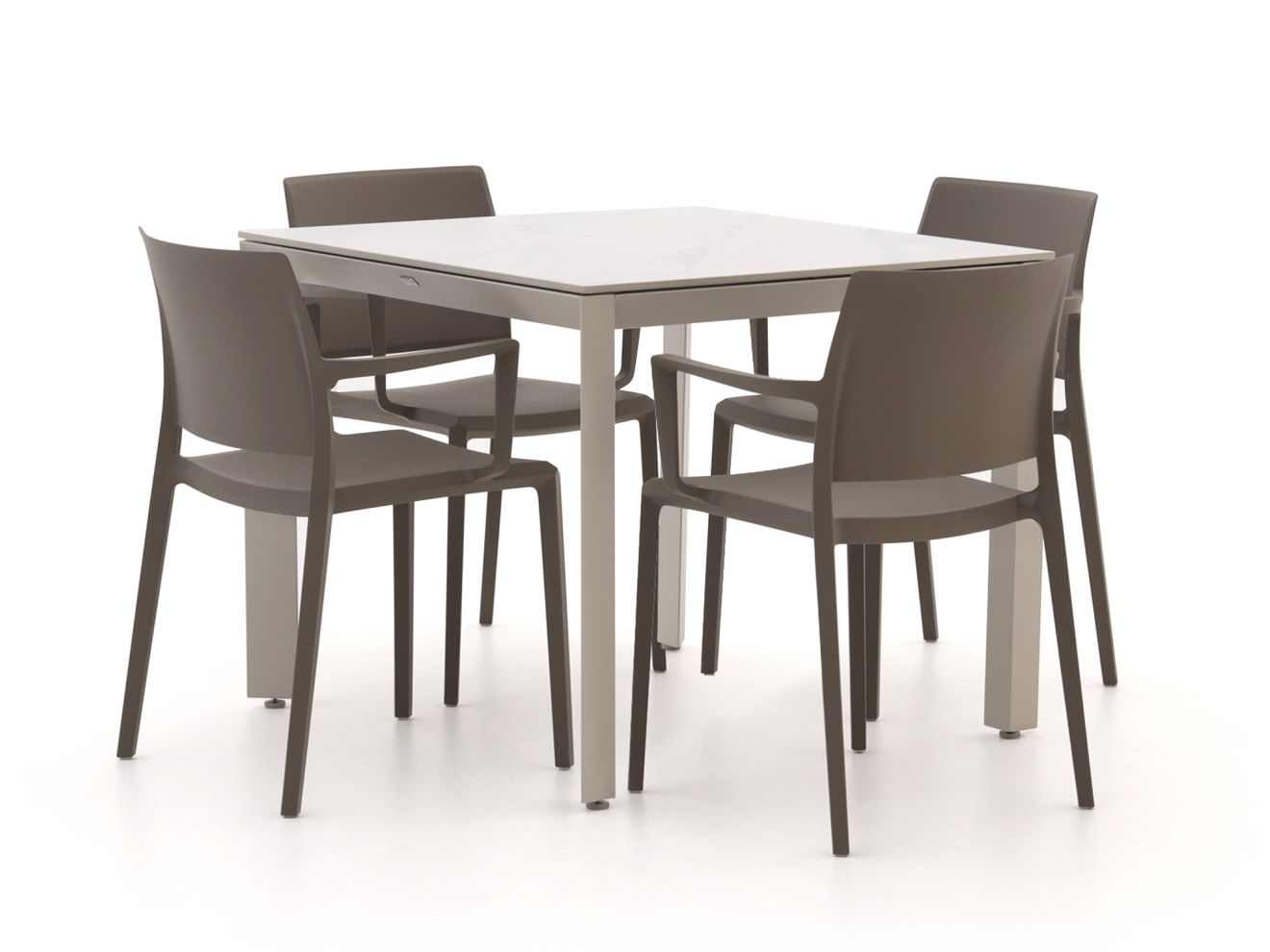 Forza Sile/Sestino 90 cm Gartenmöbel-Set 5-teilig stapelbar günstig online kaufen